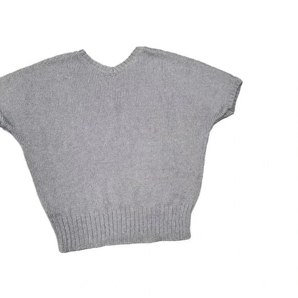 Gap Women's Gray Silver Acrylic Nylon V-Neck Sleeveless Knit Sweater - Picture 7 of 11